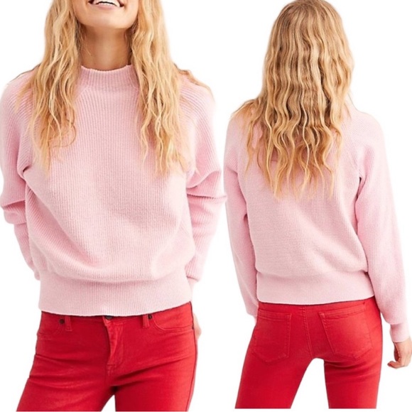 Free People Too Good Sweater PINK - Picture 3 of 3